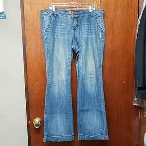 Cuffed straight leg jeans